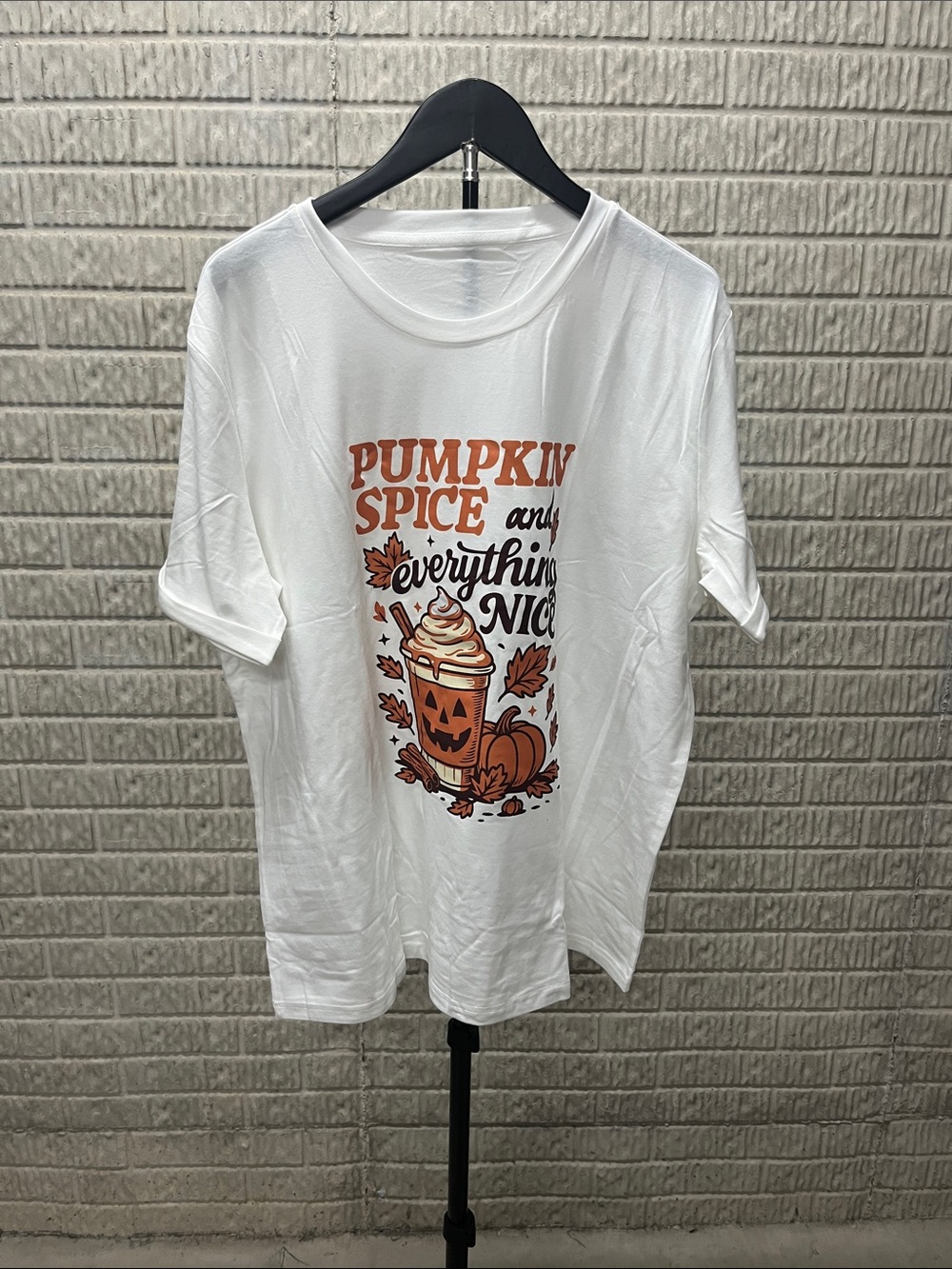 Pumpkin Spice Graphic Kids Tee - White/Orange